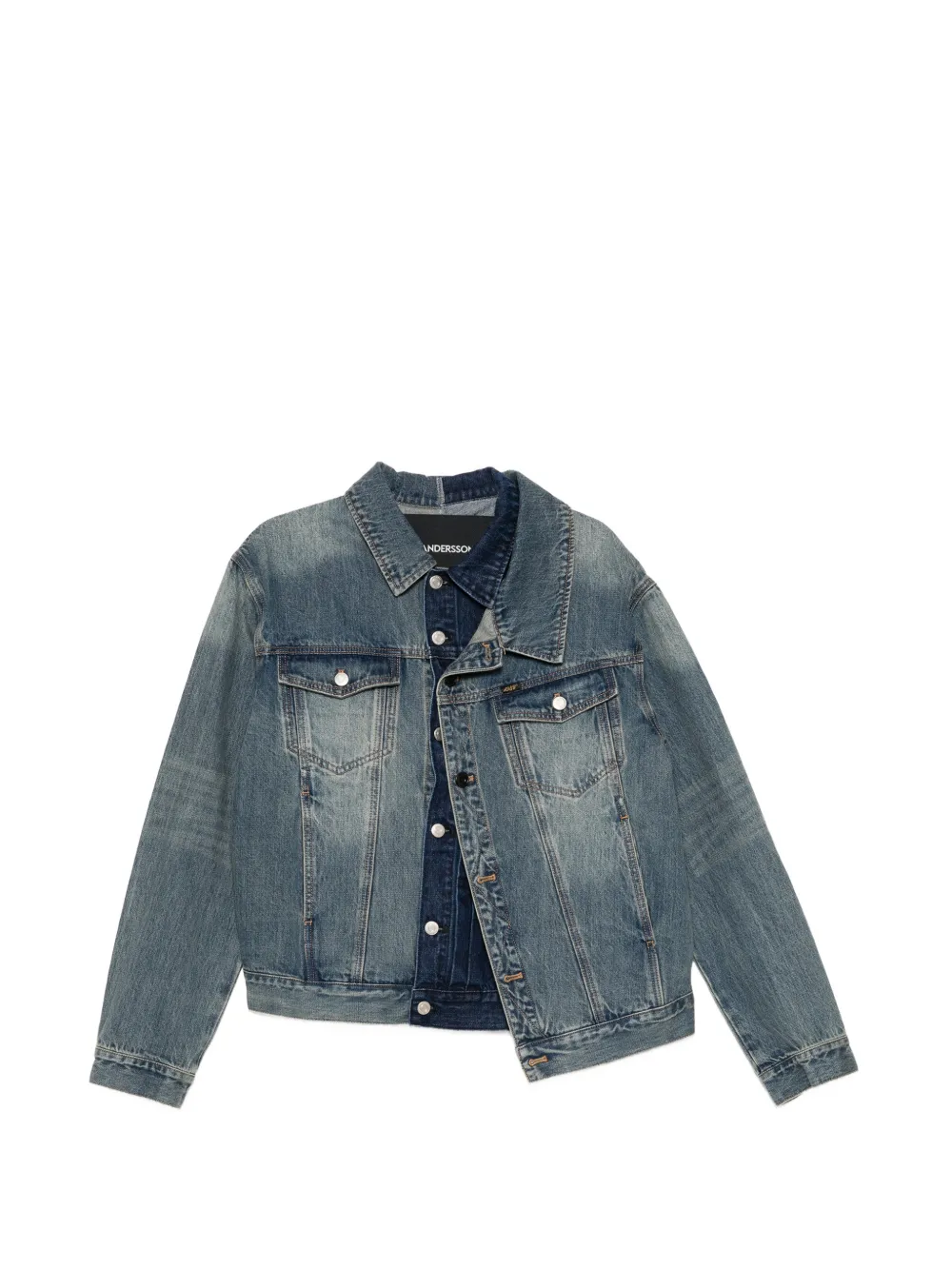 Andersson Bell asymmetric-layered denim jacket - Blu