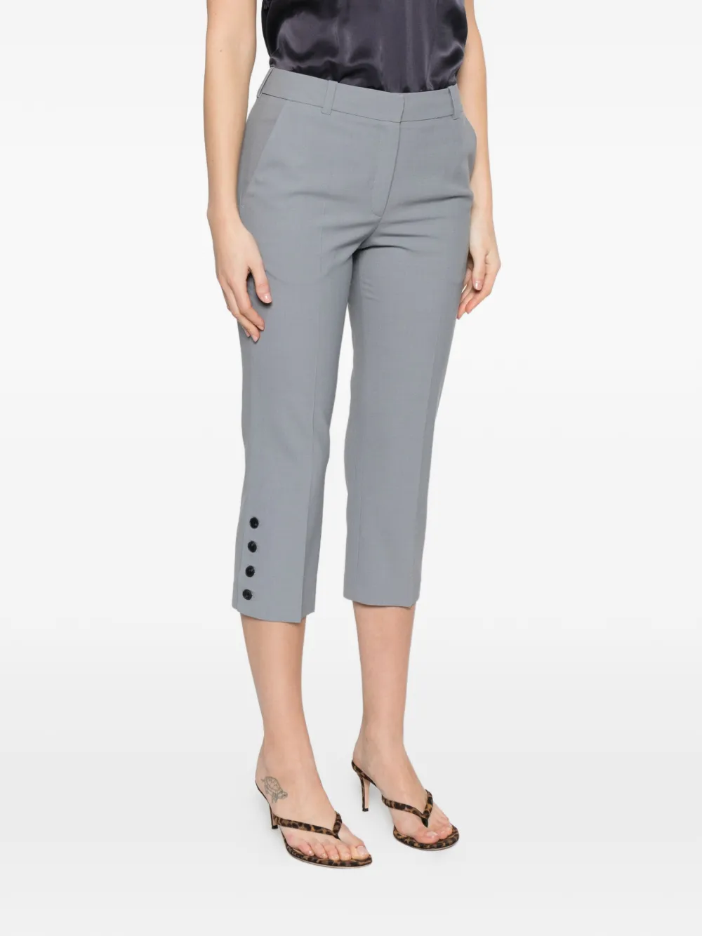  Iro Aqua Button-embellished Trousers - Grey 