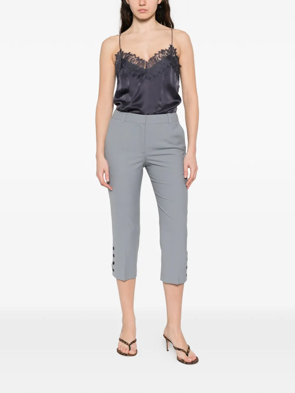  Iro Aqua Button-embellished Trousers - Grey 
