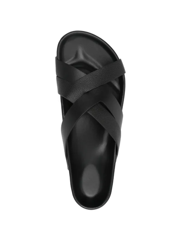 TOM FORD TFロゴ レザー サンダル ブラック TOM FORD Leather Sandals | Black | FARFETCH