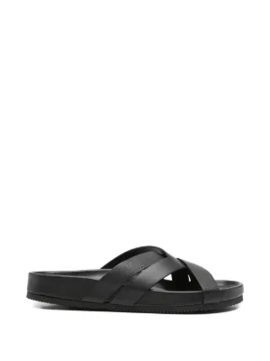 TOM FORD TFロゴ レザー サンダル ブラック TOM FORD logo-detail Sandals | Black | FARFETCH ID