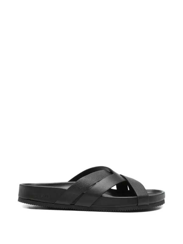 TOM FORD TFロゴ レザー サンダル ブラック TOM FORD Leather Sandals | Black | FARFETCH