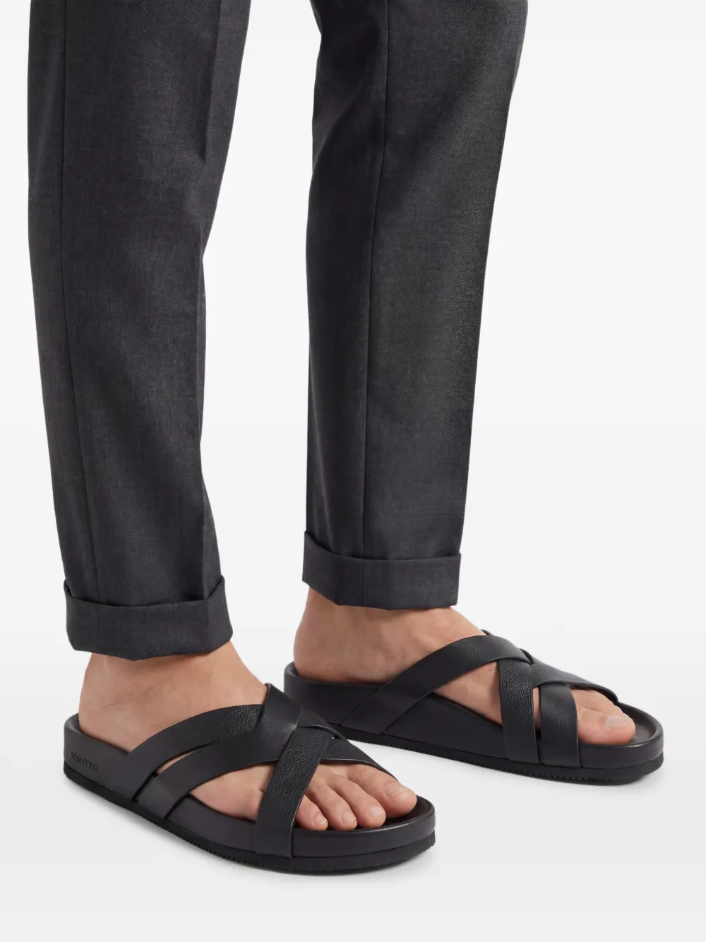 TOM FORD Leren sandalen Zwart