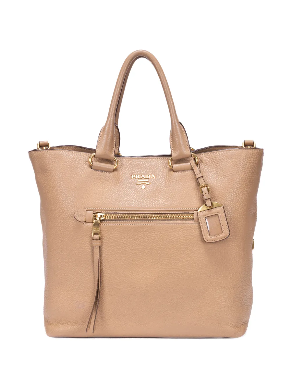 Prada Pre-Owned logo-plaque tote bag - Toni neutri