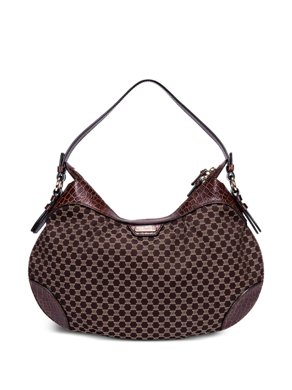 Celine Pre-Owned Borsa a spalla Blason con stampa - Marrone