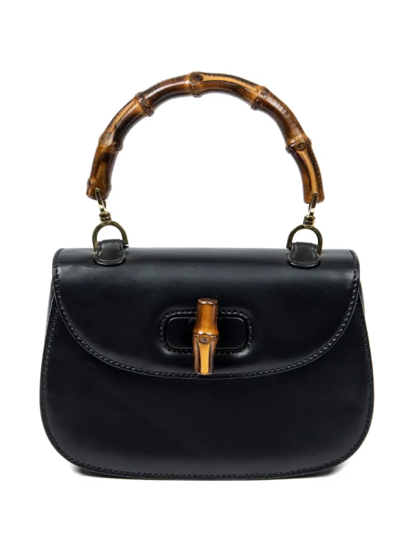 Gucci Pre-Owned バンブーハンドル ハンドバッグ | ブラック | FARFETCH JP