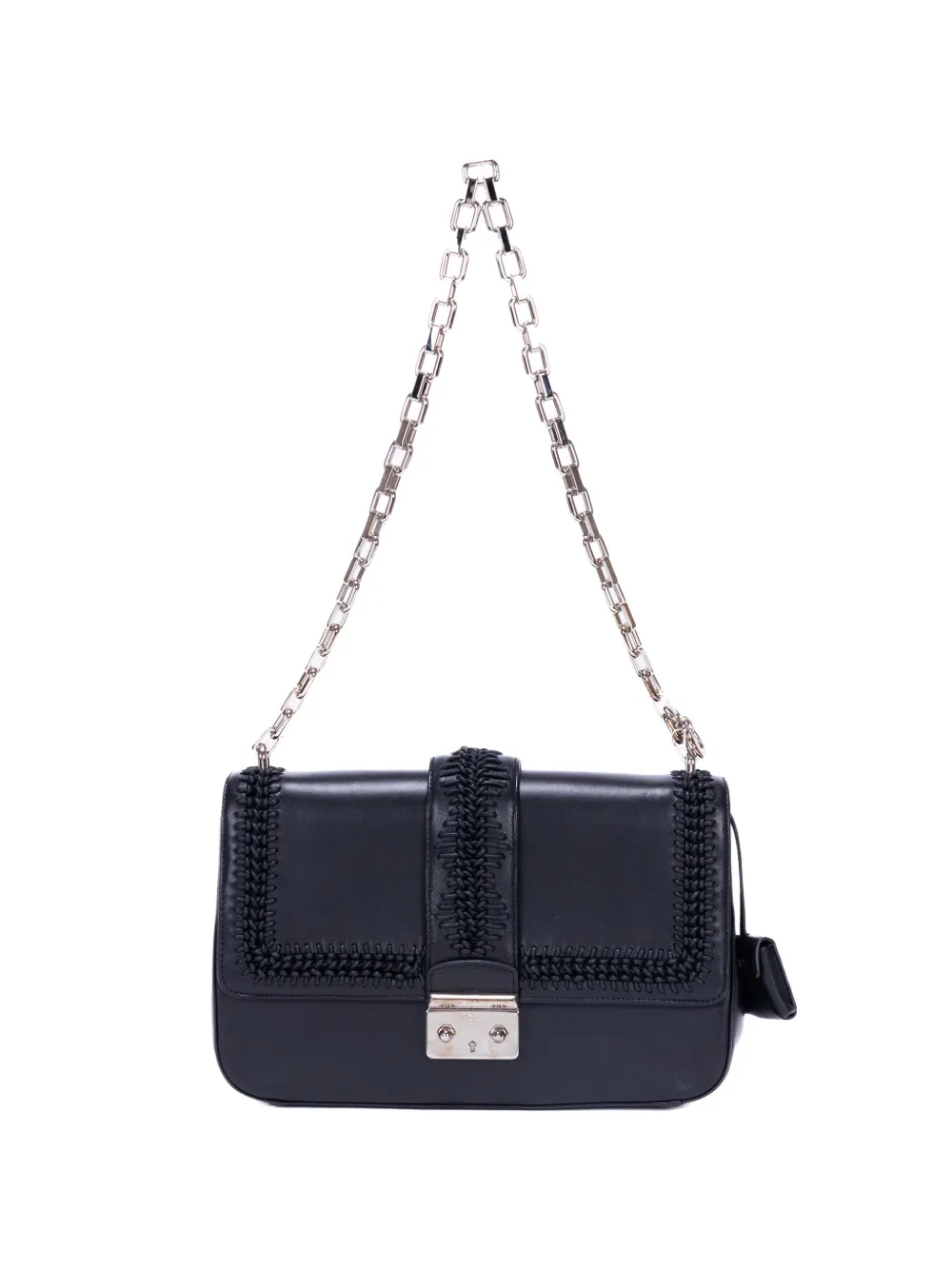 Pre-owned Dior Miss Flap Shoulder Bag In Black