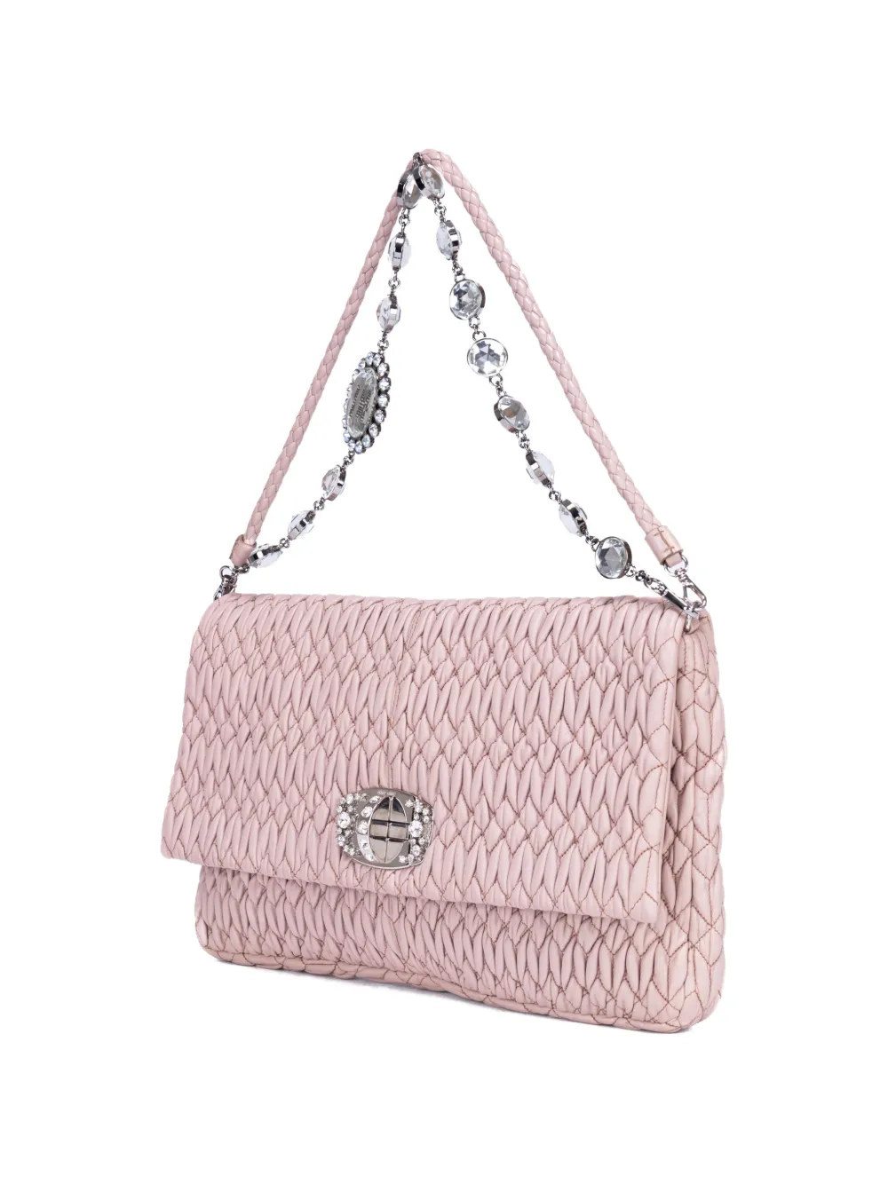 Miu Miu Pre-Owned crystal-embellished shoulder bag - Rosa