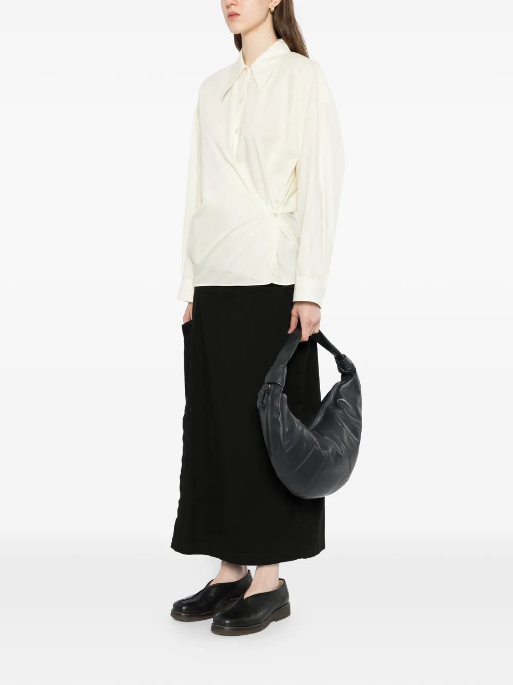  Lemaire Fortune Croissant Shoulder Bag - Black 