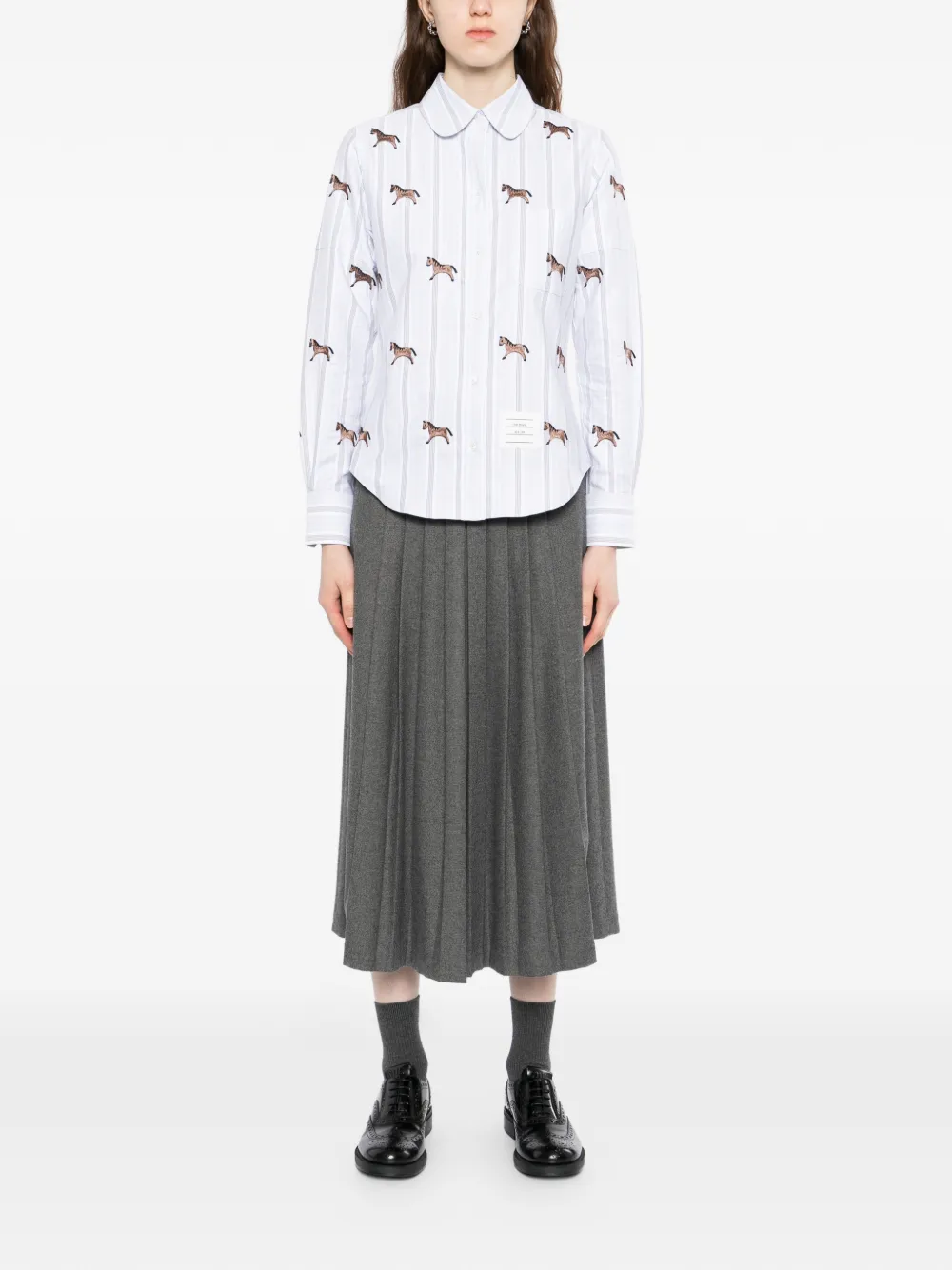 Thom Browne Shirt met geborduurd paard Blauw