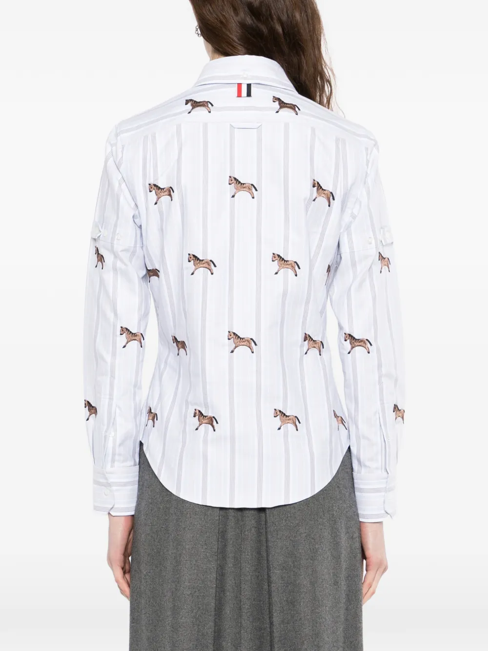 Thom Browne Shirt met geborduurd paard Blauw