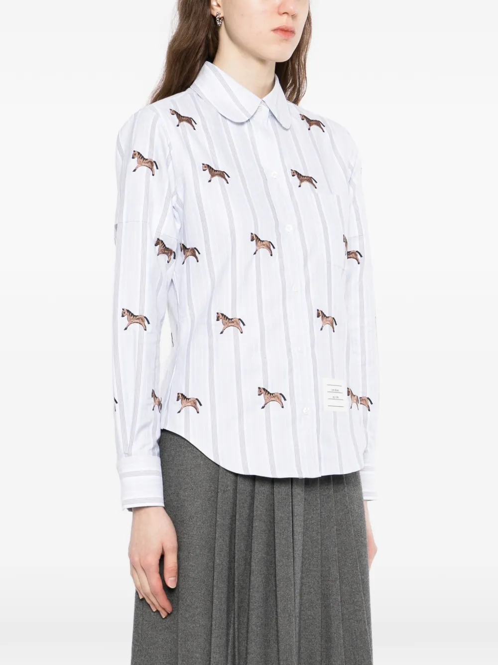 Thom Browne Shirt met geborduurd paard Blauw