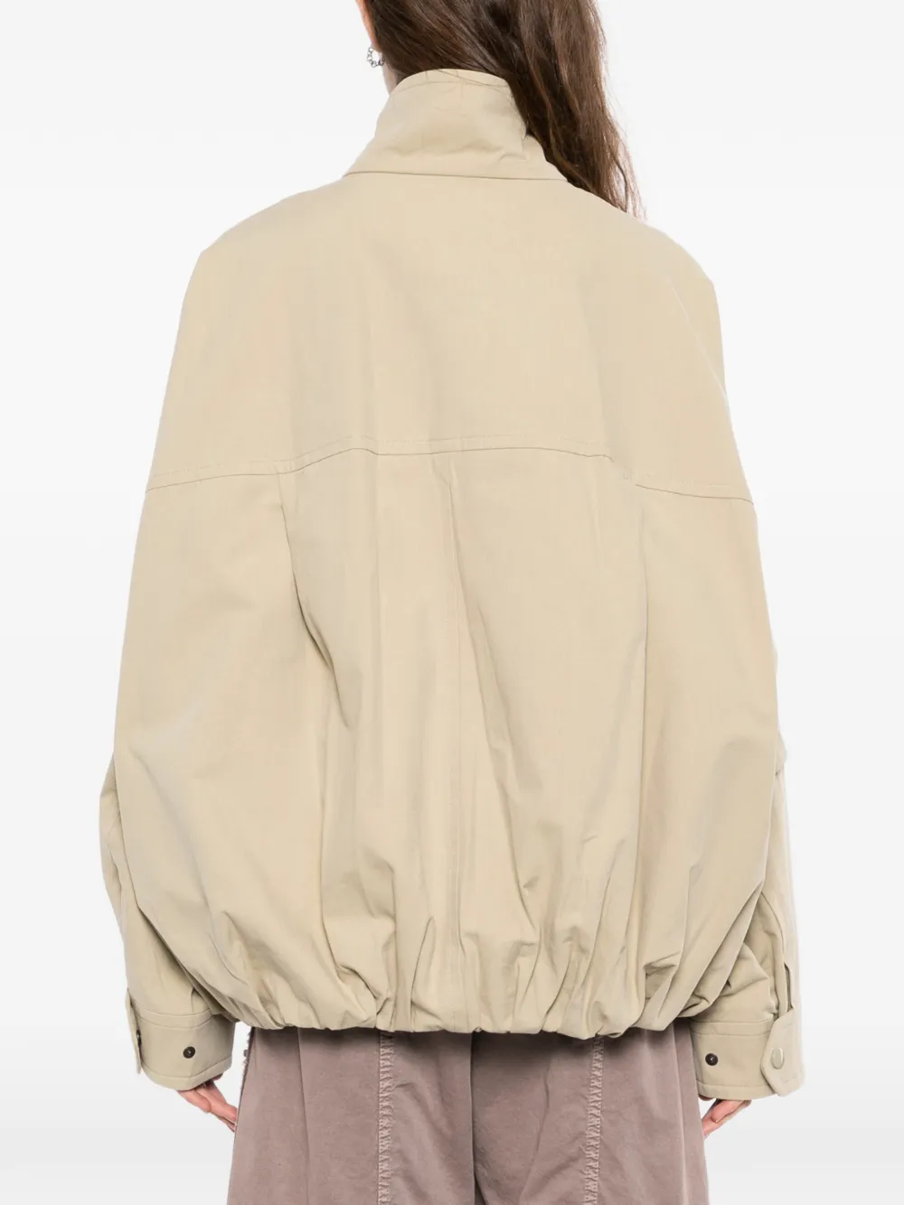 OPEN YY Khaki Cotton Cargo Bomber Jacket | Smart Closet