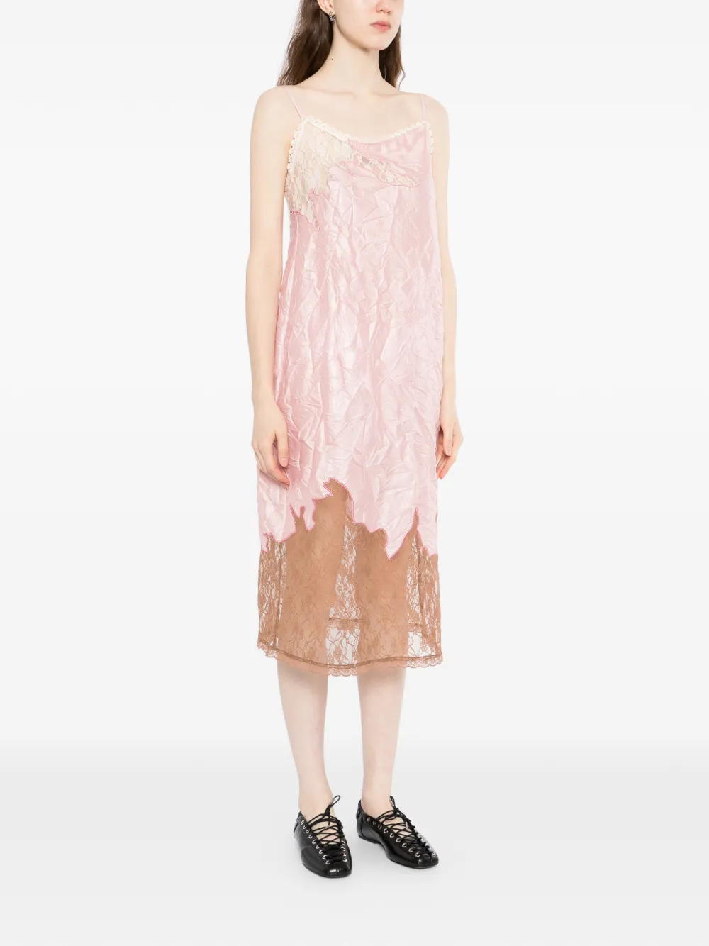  Andersson Bell Embroidered Lace Midi Dress - Pink 