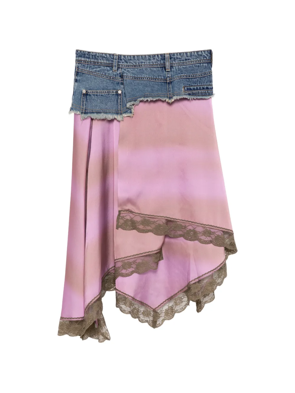  Andersson Bell Denim Lace Midi Skirt - Pink 