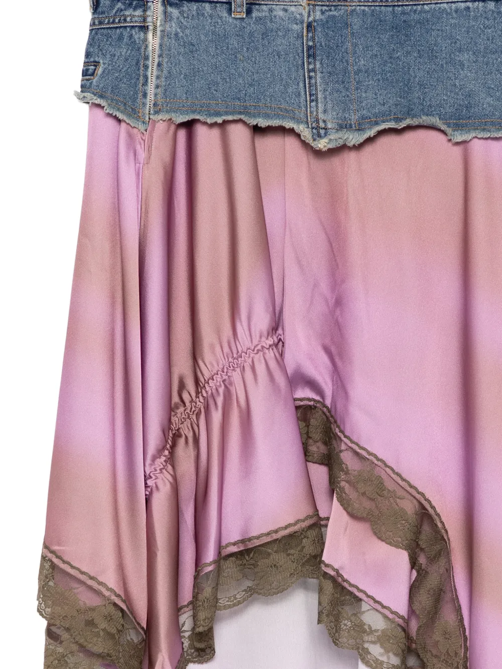  Andersson Bell Denim Lace Midi Skirt - Pink 