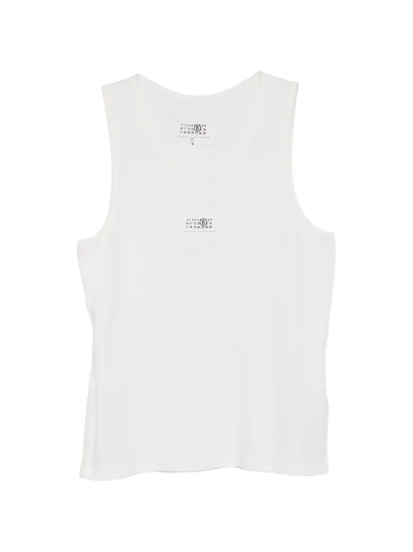 MM6 Maison Margiela ロゴ タンクトップ | ホワイト | FARFETCH JP
