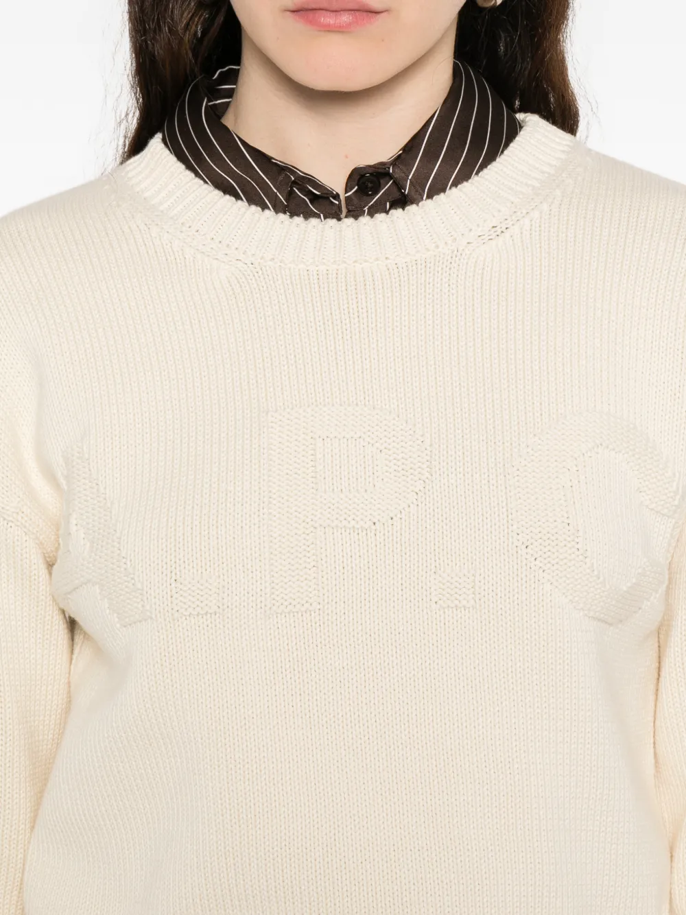 A.P.C. Sweater met logo Beige