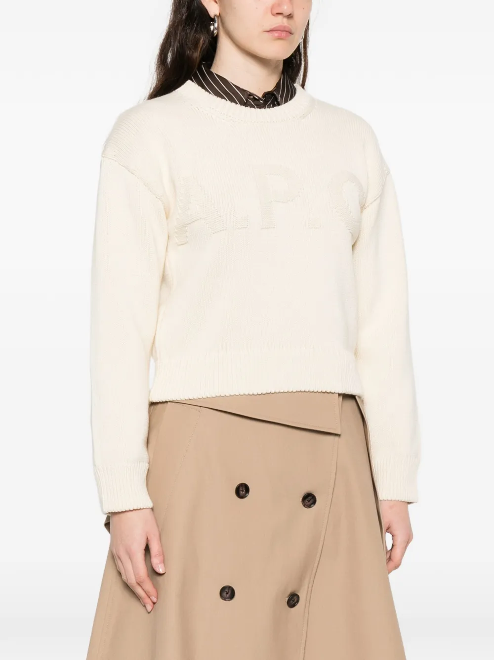  A.p.c. Logo Sweater - Neutrals 