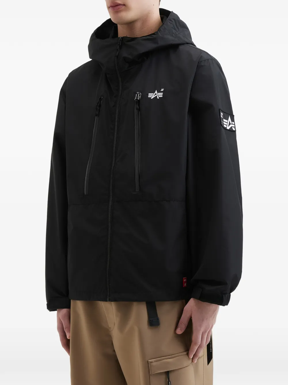 izzue Jack met capuchon en rits Zwart