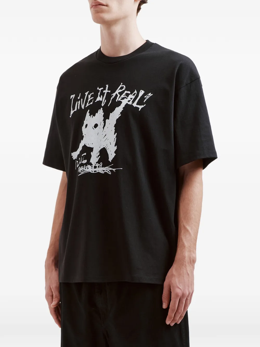  Izzue Graphic Print T-shirt - Black 