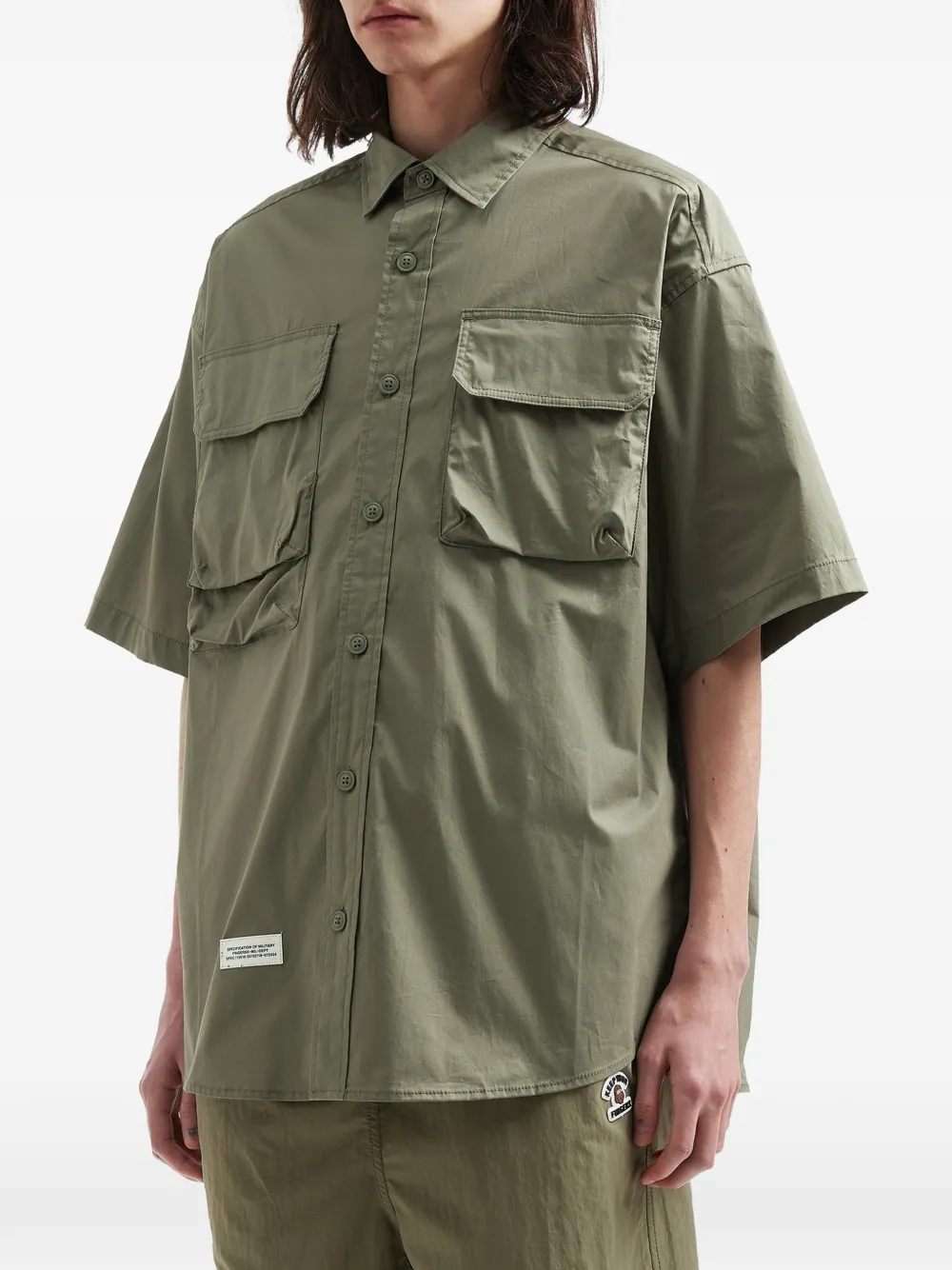  Fingercroxx Front-pocket Short-sleeve Shirt - Green 