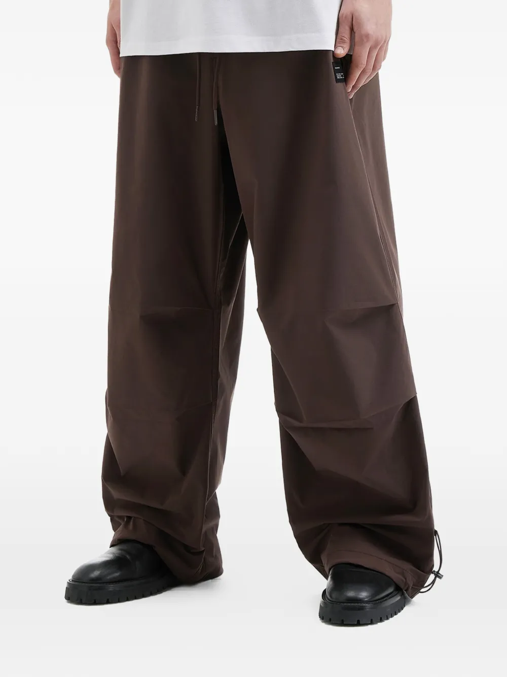  Five Cm Logo-patch Trousers - Brown 