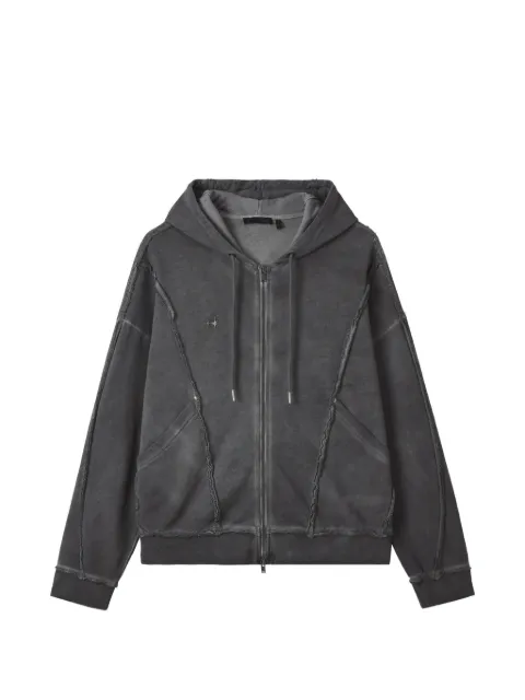 FIVE CM frayed zip hoodie