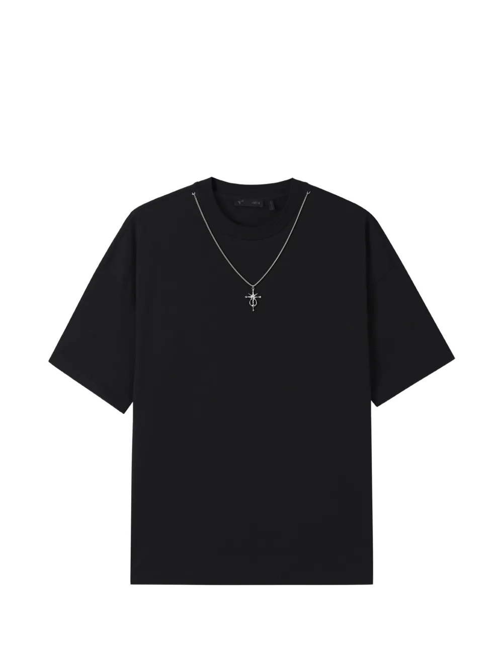 Five Cm Necklace-detail T-shirt In Black