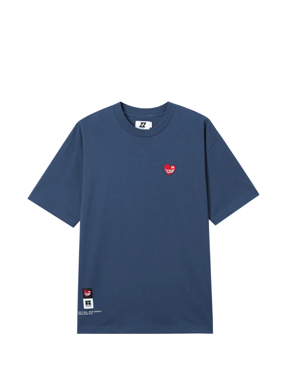 izzue heart-patch T-shirt - Blu