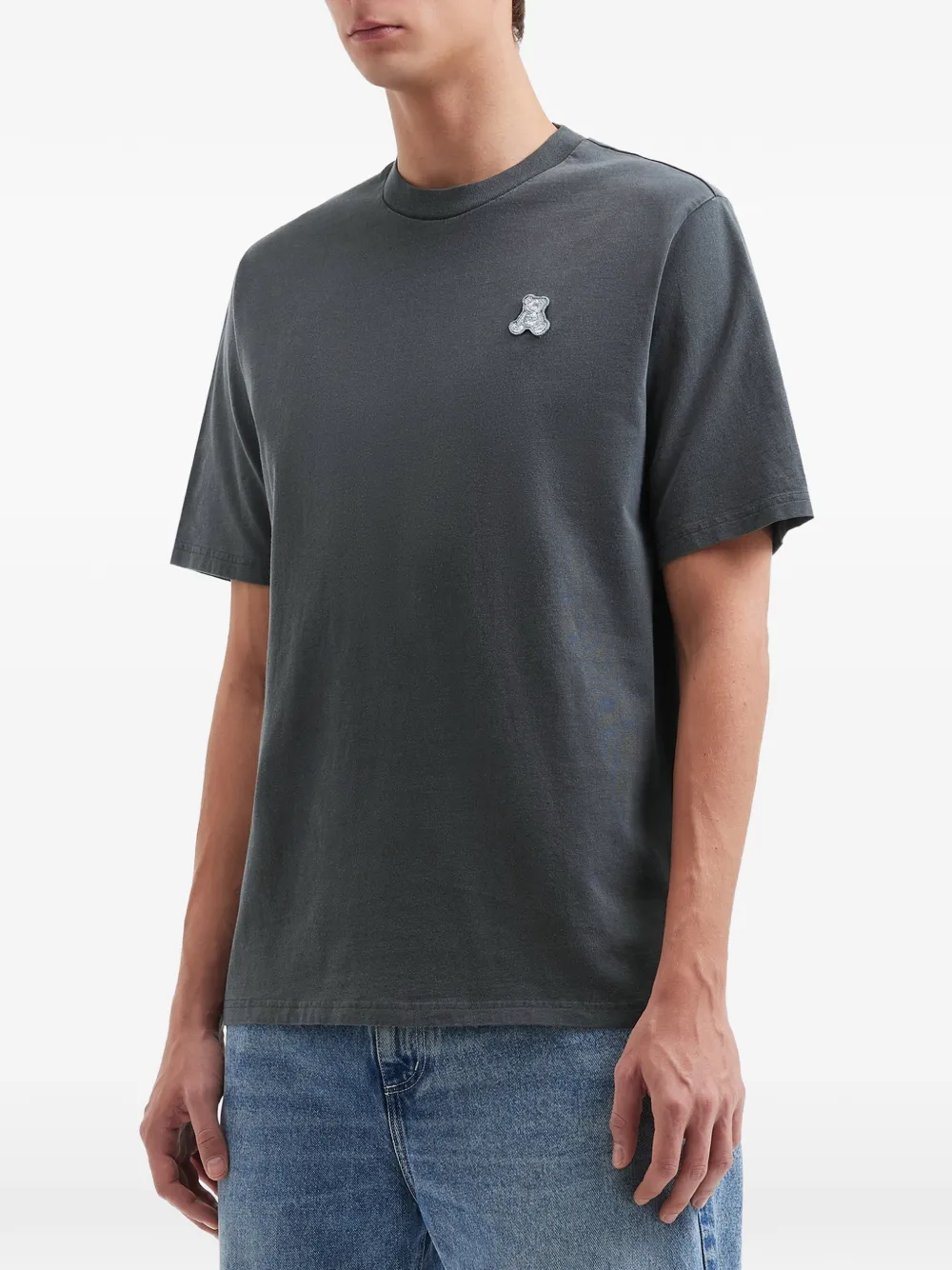 Teddy-Bear-Embroidered Crew-Neck T-Shirt