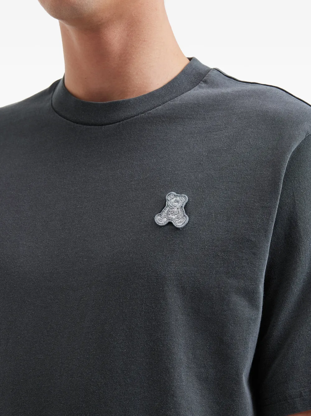 Teddy-Bear-Embroidered Crew-Neck T-Shirt