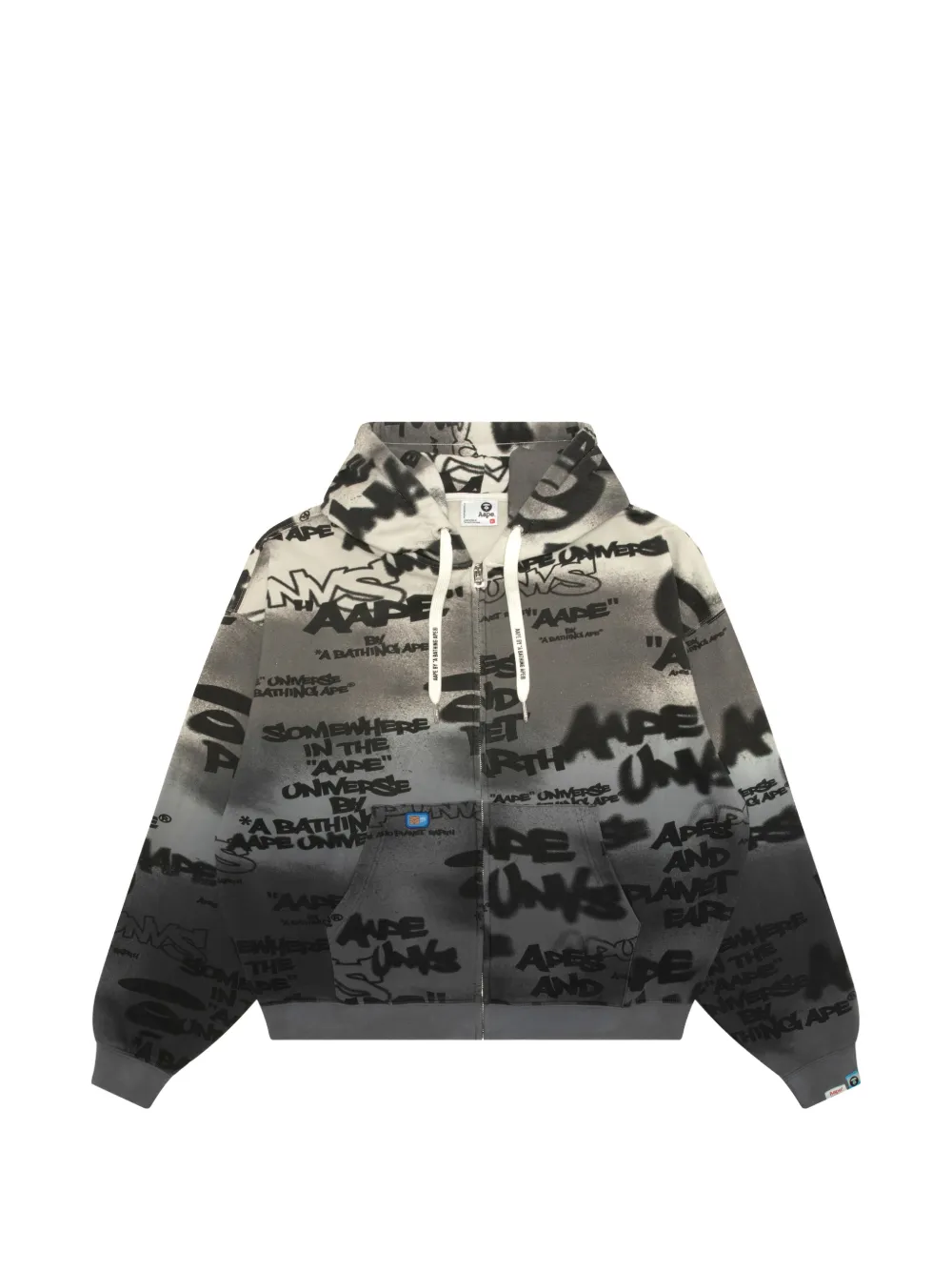 AAPE BY *A BATHING APE® printed zip-up hoodie - Grigio