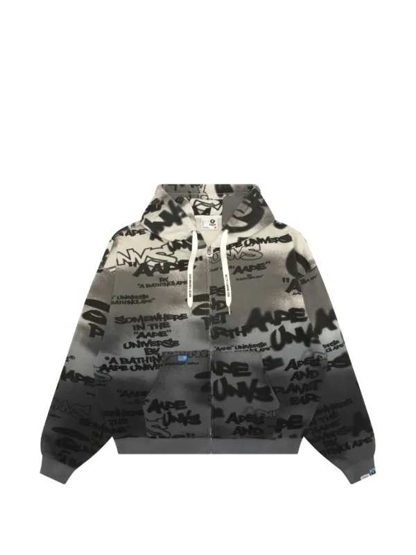 AAPE BY *A BATHING APE® プリント ジップアップ パーカー | グレー