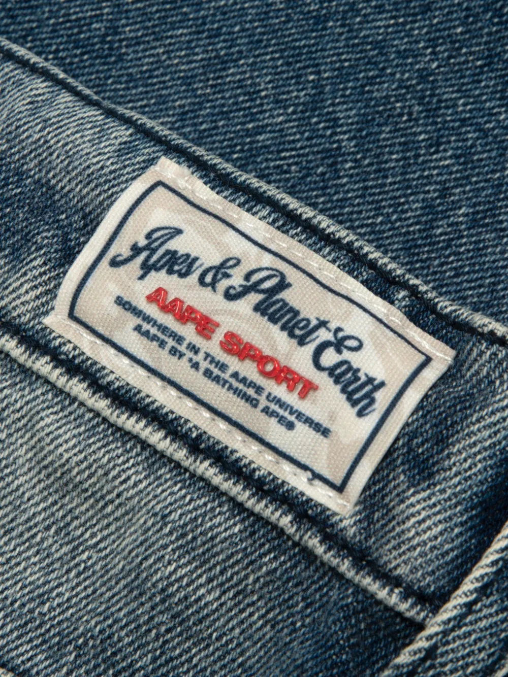 AAPE BY *A BATHING APE Jeans met logo Blauw
