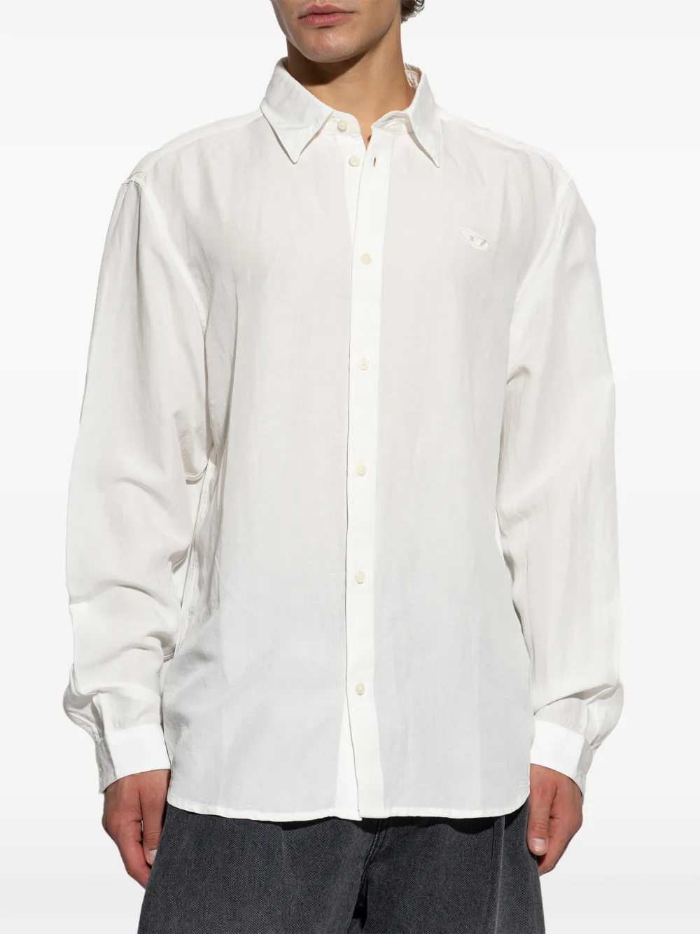 Diesel Overhemd met logodetail Wit