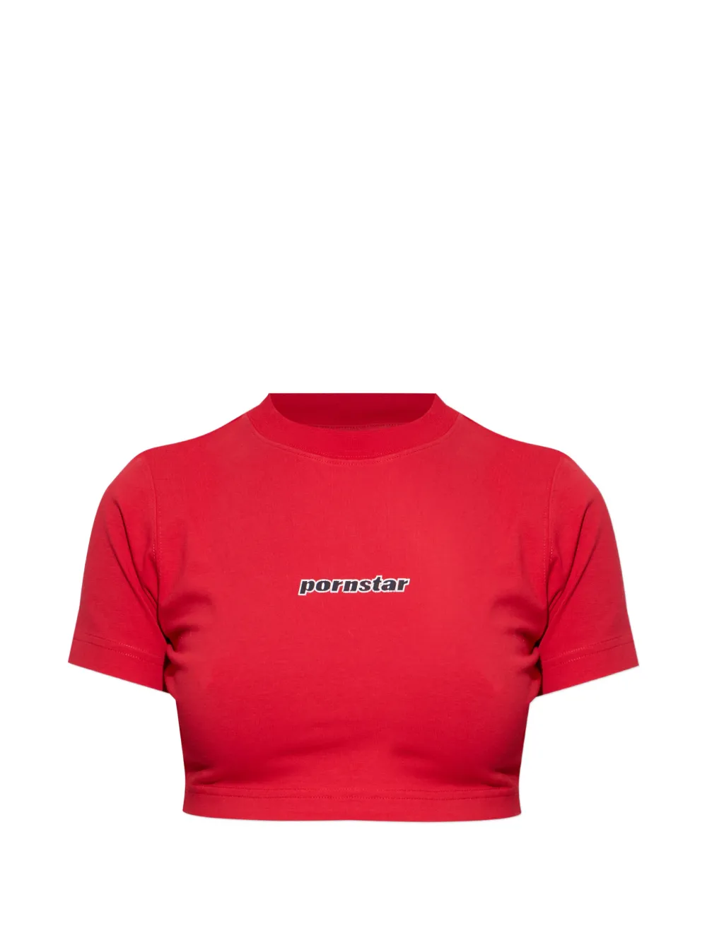 VETEMENTS embroidery crop top - Rosso