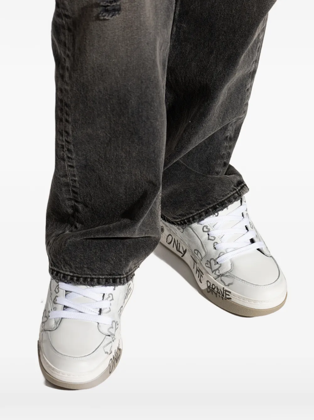 Diesel S-D-Ollie patterned sneakers Wit