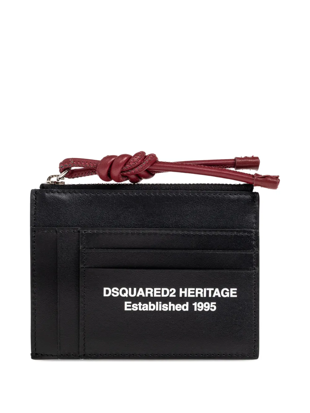 DSQUARED2 knotted leather cardholder - Nero