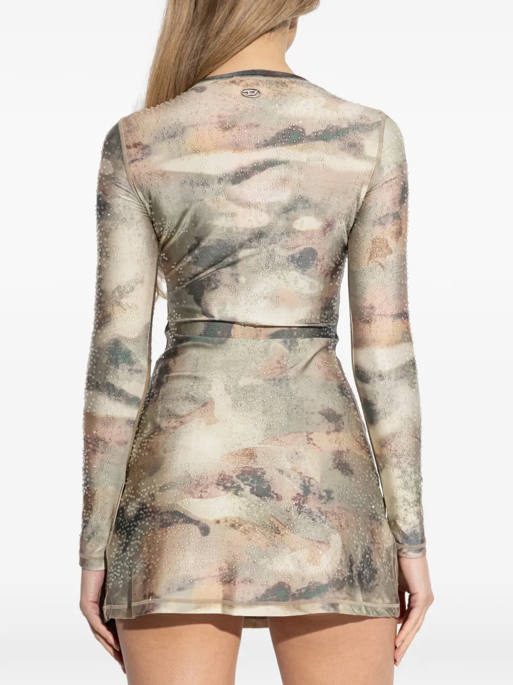 Diesel D-Uplo mini-jurk met lange mouwen Beige
