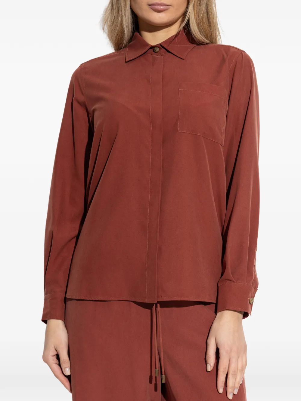  Max Mara Pocket Buttoned Shirt - Brown 