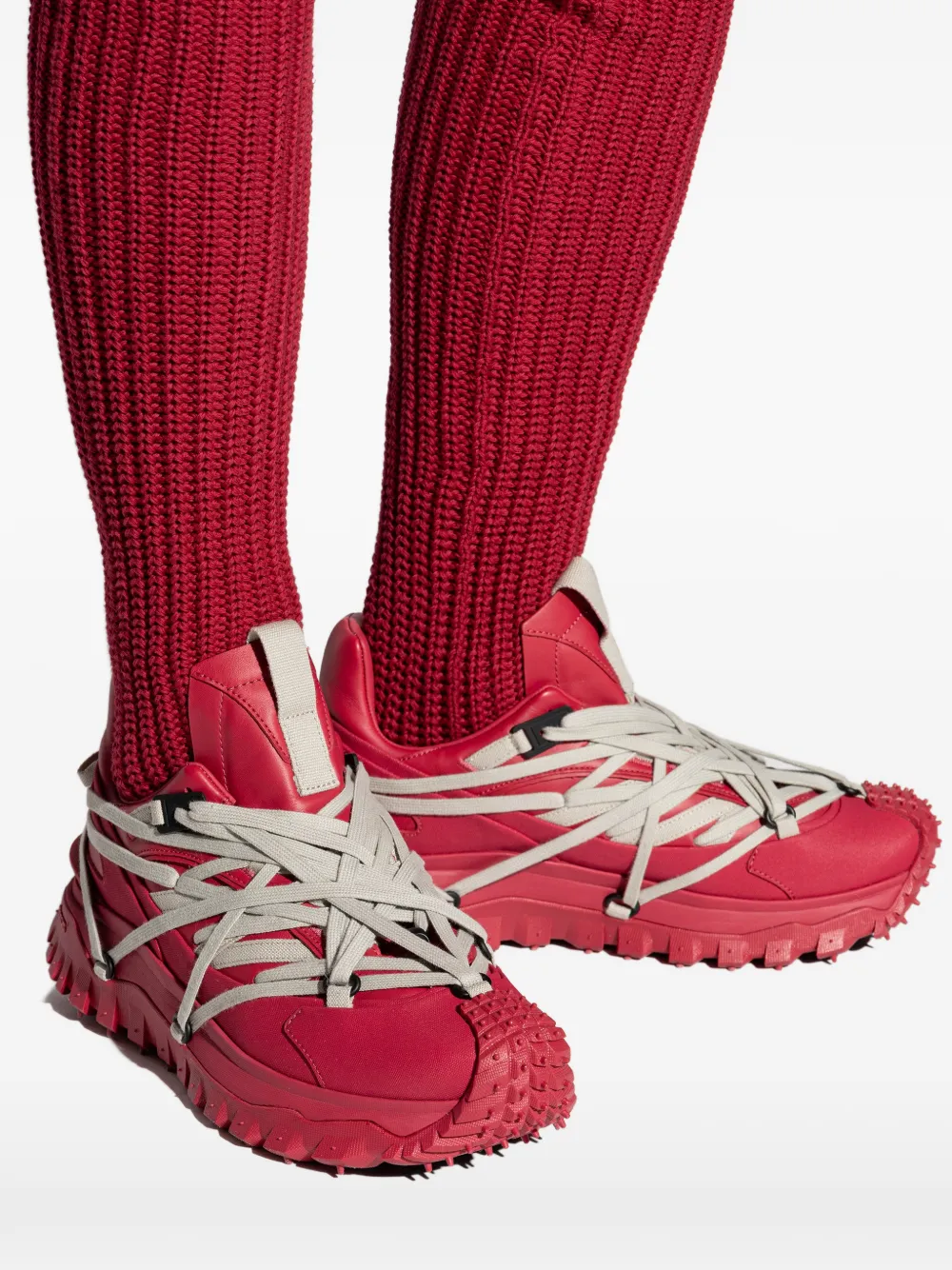 Moncler + Rick Owens Trailgrip Megalace sneakers Rood