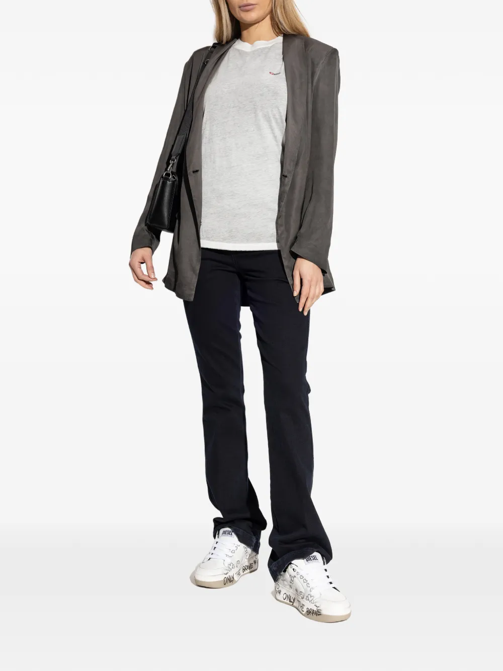 Diesel T-IMY T-shirt met geborduurd logo Grijs