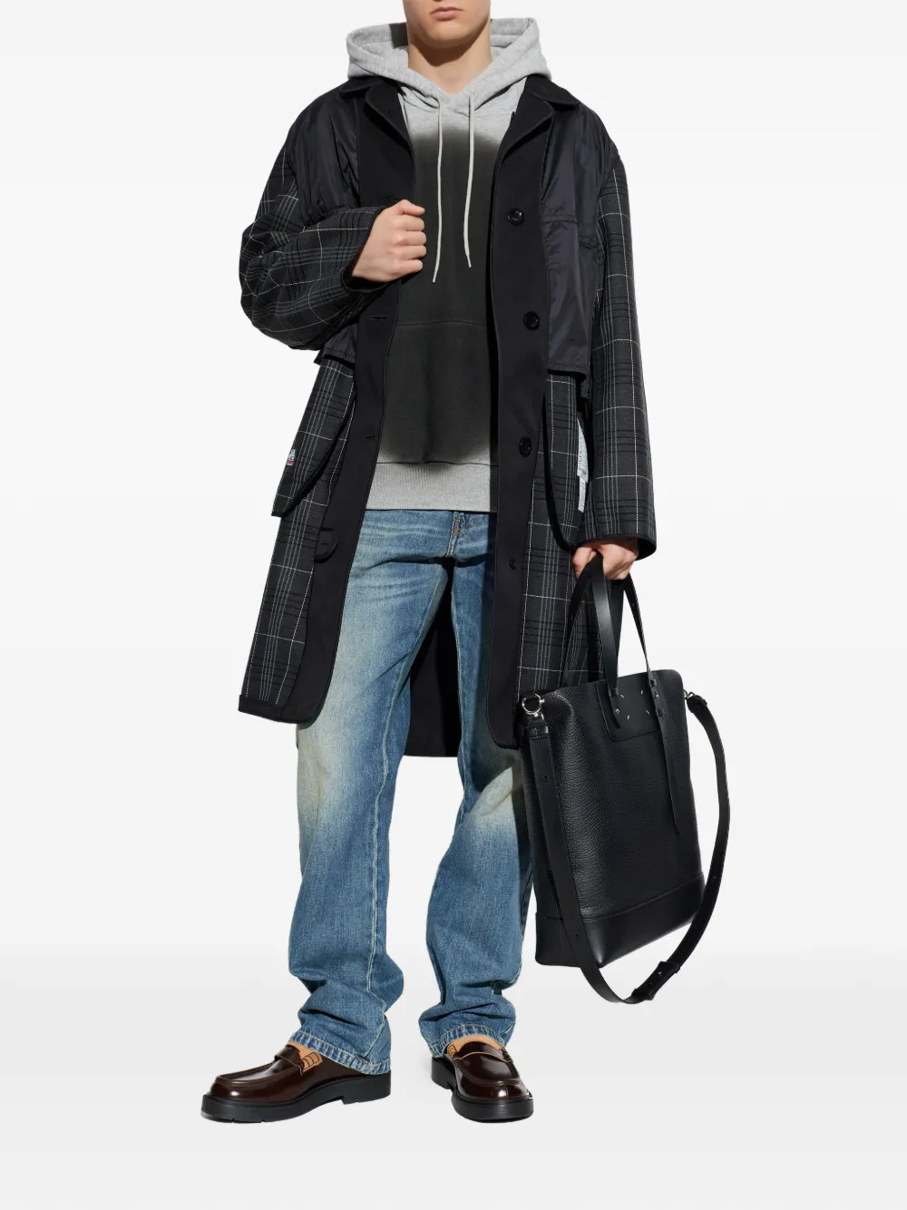 MM6 Maison Margiela Hoodie met verfsprayprint en logo Grijs