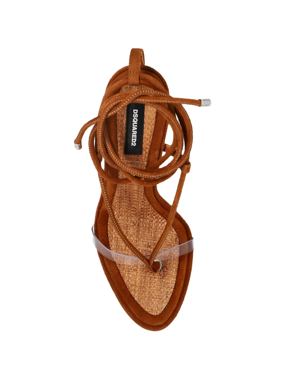 DSQUARED2 thong tie goat skin heels Bruin
