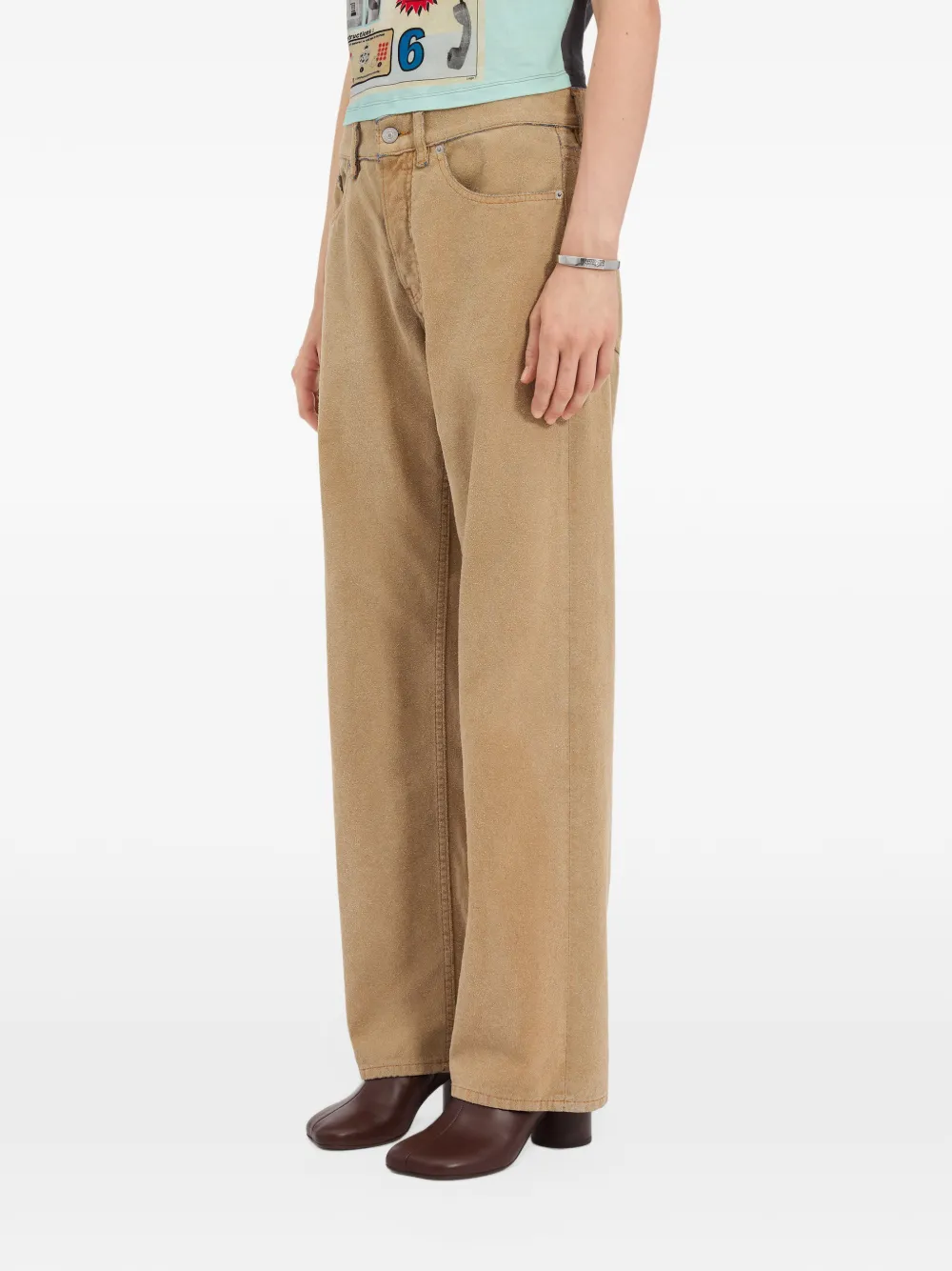 MM6 Maison Margiela Katoenen straight jeans Beige
