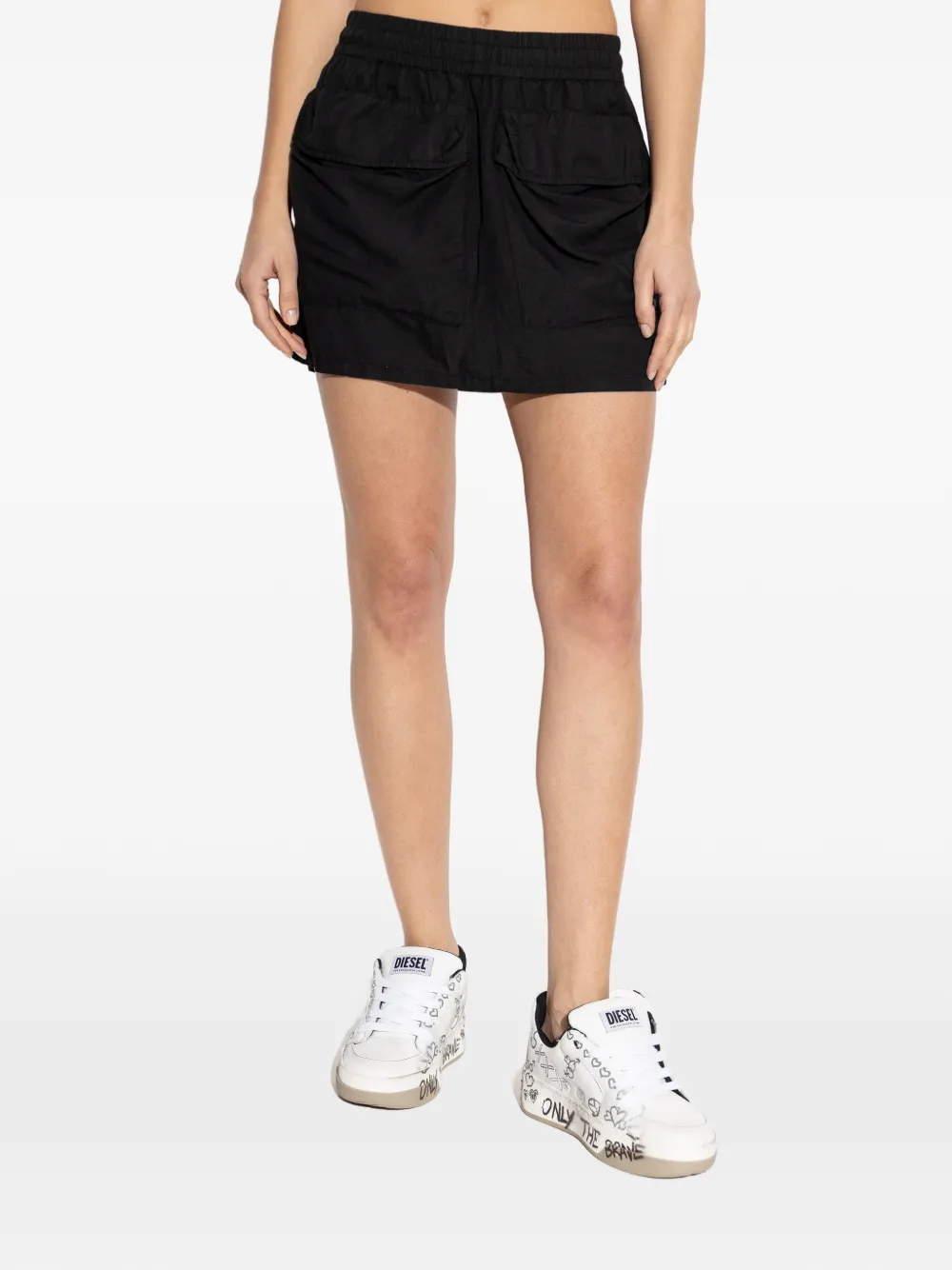 Diesel O-Cean-S2 mini-rok met trekkoord Zwart
