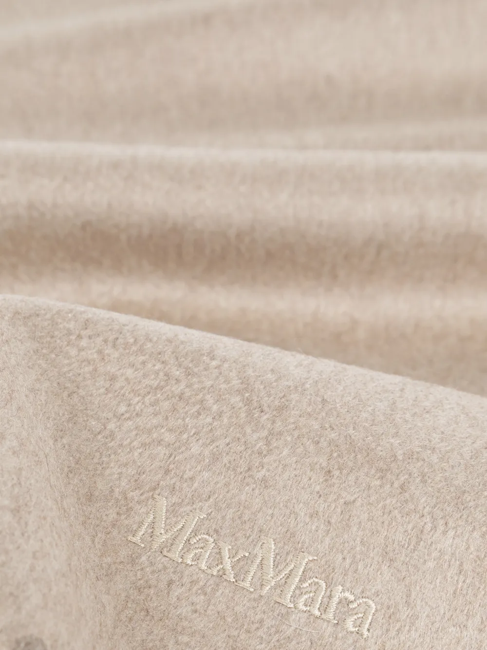 Max Mara Baci sjaal met franje Beige