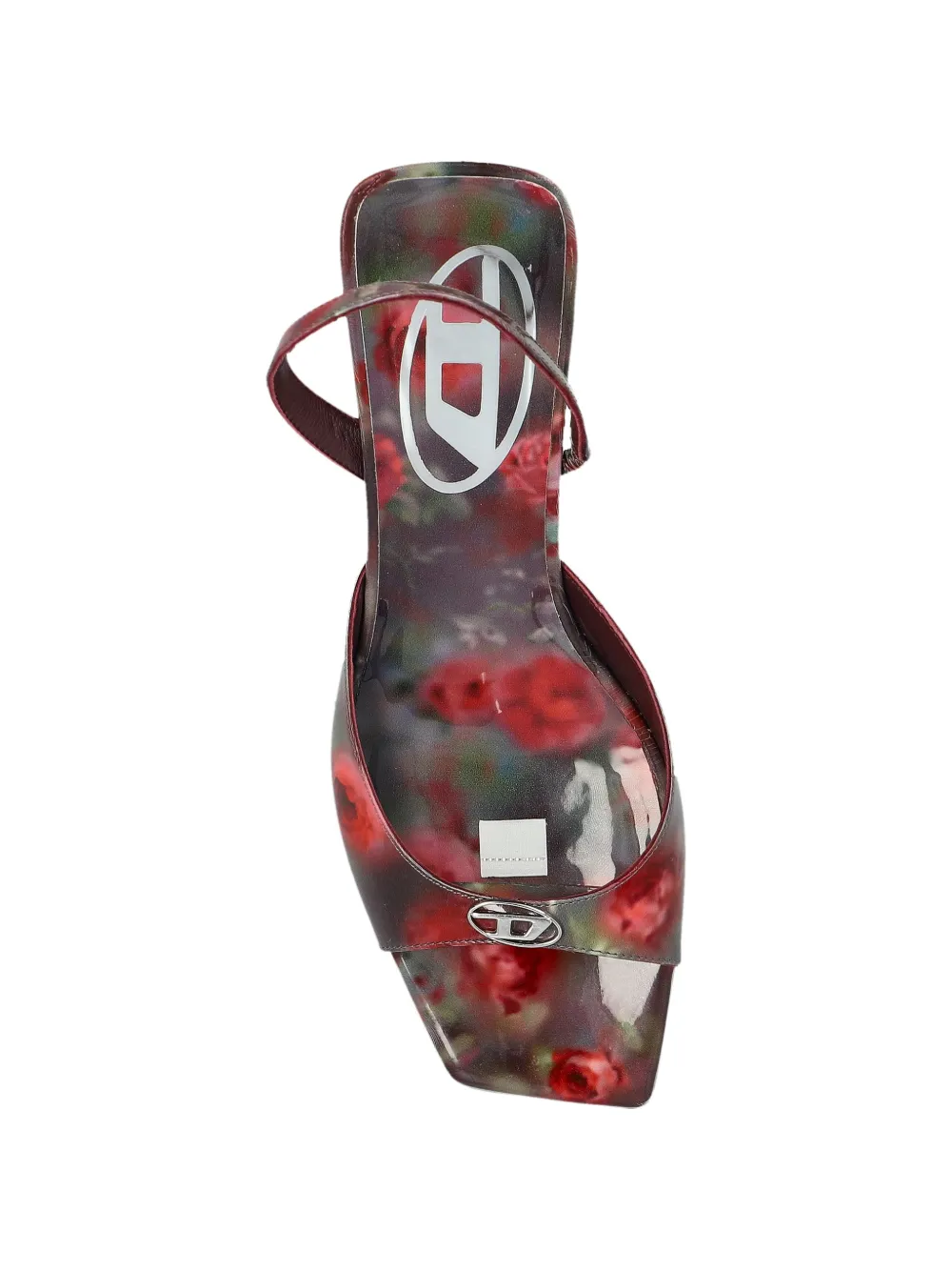 Diesel D-Amber floral-print slingback heeled sandals Rood