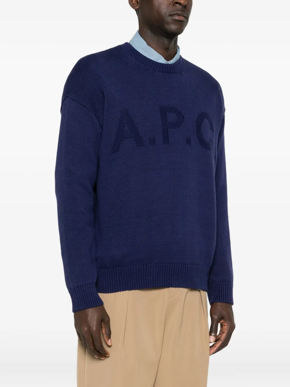  A.p.c. Jersey Con Cuello Redondo Y Logo - Azul 